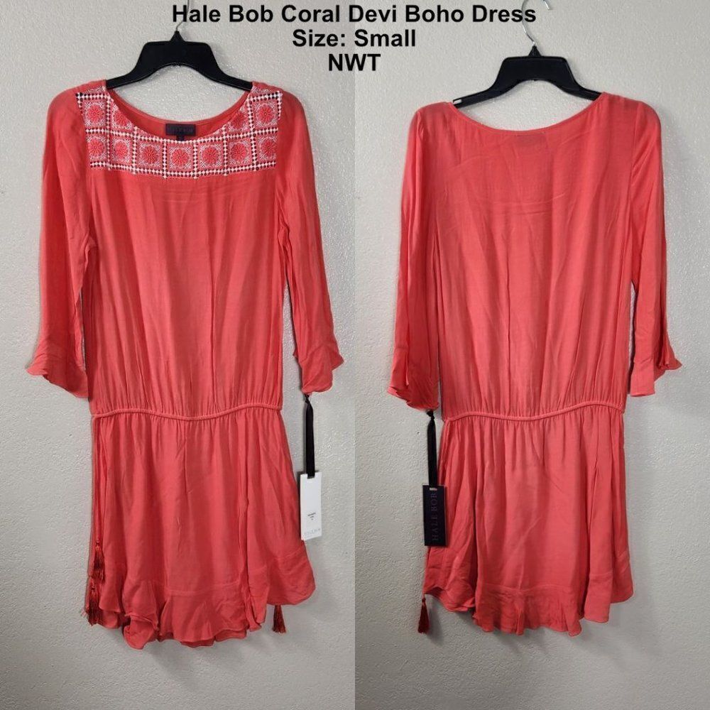 Hale Bob Coral Devi Boho Dress Size Small NWT Hale Bob Mini Dress